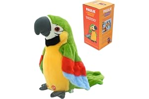 Surplex Eléctrico parlante Loro Juguete, repetición de Voz y Canto en inglés, Registro de Juguete de pájaro alas de Animales agitando pájaro de Peluche