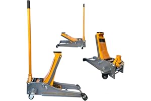 TANIASHOP Crick Sollevatore Auto Martinetto Idraulico 5 Tonnellate Cric 5 Ton Professionale per Auto Assetto Basso Ribassato e ruote bidirezionali a cuscinetto per veicoli, auto alzata doppio pistone