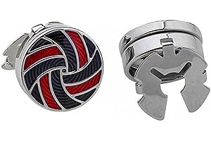 COOLMETALJACKET Couvre Bouton de Chemise Noir et Rouge | Cache Boutons de Manchette | Boutons de Manchette pour Chemises Homme | Cadeau Mariage Affaires en Acier inoxydable | Cache Bouton de Chemise Homme