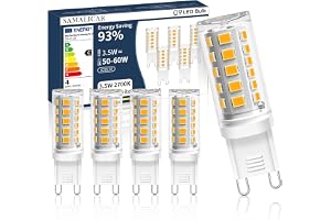 Set med 5 G9 LED-lampor varmvita 2700K 3,5 W 620lm motsvarar 60 W C-klass