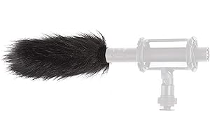 Movo WS4 Furry Outdoor Microphone Windscreen Muff for Long Shotgun Microphones up to 13cm X 25mm (L x D) - Fits the Audio-Technica ATR6550, AT897, AT875 and Similar Mics
