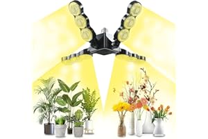 SANSI Lámpara de Cultivo Plantas 600W, Lámpara de Crecimiento LED 60W Deformable con Base E27, Luz de Crecimiento LED de Ahorro de Energía para Plantas Interior (PPF 96 umol/s)