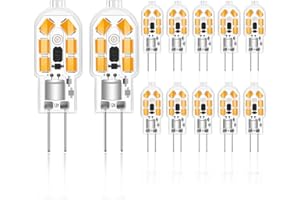 Liuyife 12 sztuk dwubiegunowych żarówek LED G4, 2 W, 12 V AC/DC, ciepła biel 3000 K, 2 W zastępuje lampę halogenową 20 W, 200 lm, bez ściemniania, nadaje się do różnych lamp G4