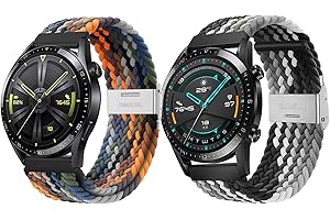 elfofle Nylonowy pleciony pasek 22 mm, kompatybilny z Huawei Watch GT2 46 mm / Watch GT / Watch GT 3 / GT3 Pro 46 mm / Watch GT2 Pro / Watch GT Runner, do Samsung Galaxy Watch 3 45 mm