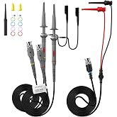 AUTOUTLET 100MHz Oscilloscope Probe, Clip Test Probe with BNC to Minigrabber Test Cable Kit, Universal Oscilloscope Probe 10: