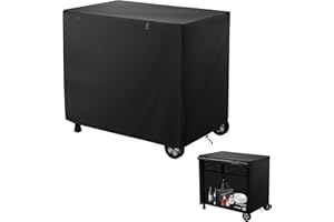 MORDX outdoor prep table cover Waterproof Dining Cart Table Cover Patio BBQ Grill Cart Pizza Oven Table Cover Zipper for Serving Cart Oven Table-100x80x60cm