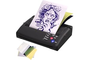 INKCHUM Tattoo Drucker Thermodrucker Tattoo Printer, Tattoo Stencil Drucker Maschine mit 20 Stück A4 Tattoo Transferpapier für Tattoo Anfänger und Künstler