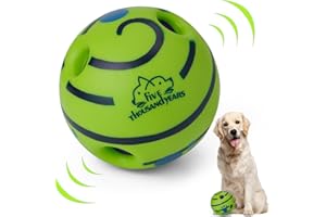 GREXENTA Interactive Giggle Ball for Squeaky Toy Fun, Chewing Ball for Training and Herding, Indoor/Outdoor Safe Dog Gifts for Puppy, Small to Medium Dogs (Green, 5.51 Inch)