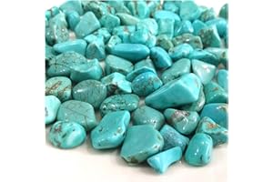 fengshuisale Turquoise Tumbled Stone Gemstone Crystal Healing Rock Wiccan Supplies Natural Crushed Stones (About 300G) W3059