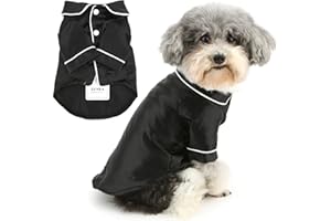 Zunea Pigiama per cani di piccola taglia XS/S per cani di taglia XS/S in morbida seta sintetica con risvolto per cuccioli abbigliamento da notte a due zampe per interni camicia abiti chihuahua Yorkie