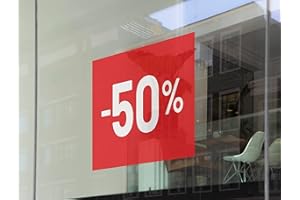 Olmedo Servicios Integrales Sconto Vinile Sconti 50% 90x60 cm - Vetrofanie per Vetrine - Stickers Offerte - Saldi