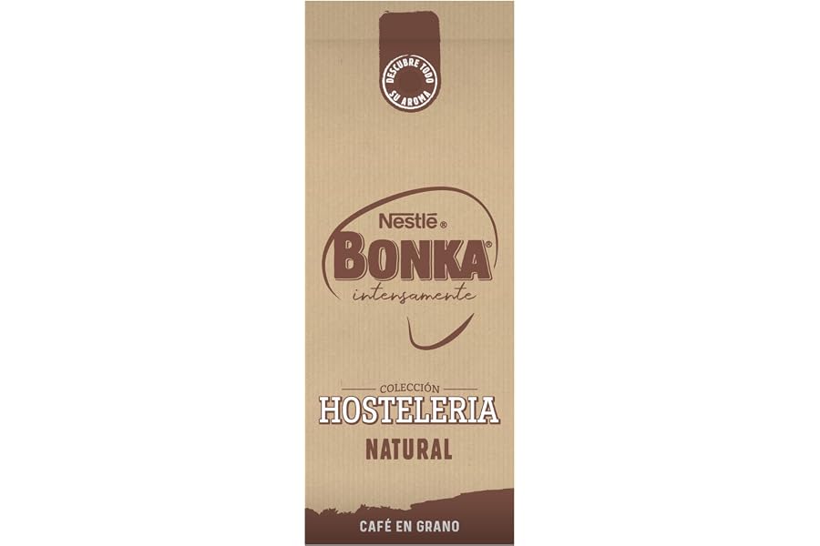 Bonka cafe en grano tostado natural para hostelería, 1 paquete de 1 kg