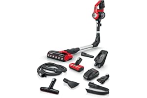 ‎BOSCH Bosch Akku-Staubsauger Unlimited 7 ProAnimal BKS711PET, kabelloser Tierhaar-Staubsauger, beutellos, Knickrohr, Hygiene-Filter, 10 Jahre Motorgarantie, XXL-Polsterdüse, LED-Beleuchtung, Turbostufe, rot