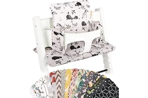 Cuscino UKJE compatibile con Stokke Tripp Trapp - Morbido cuscino per sedile per neonati, bambini e bambini piccoli, Accessori per seggiolone, Inserto in tessuto di cotone (Zebra bianca)