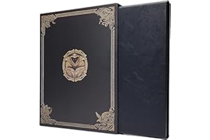 FORGED DICE CO. Game Master Screen - 38.5in Landscape DM Screen Compatible with Dungeons and Dragons and Other TTRPG - Faux Dragon Skin with Clear Dry Erase 8.5 x 11 Pockets - Slipcase Stores with DND Books - Black