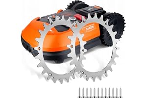2 rostfria stålspetsar för Worx S/M-12 x skruvar i rostfritt stål - förbättrad dragkraft för robot gräsklippare - robotgräskl