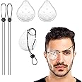 3 Pcs Transparent Ventilated Eye Patches, 9 Hole Protective Plastic Eye Shield with Adjustable Strap, Transparent Eye Shield After Surgery Ventilated Eye Shield with Telescopic