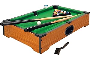 ColorBaby Billar para niños, Juego Mesa Billar Americano Cuerpo Madera Resistente, con 2 Tacos, 1 Juego de Bolas, 1 Triángulo, 1 Cepillo y 1 Tiza, Juguetes para niños de 6 años, 51 x 31 x 9 cm