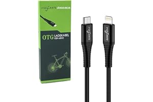 i-LEFANTE eBike Cable de carga para Bosch Intuvia, Kiox, Nyon (antiguo), pantalla de bicicleta eléctrica, 40 cm de longitud, función OTG, Micro USB a iOS, para ordenador de bicicleta, Micro USB a iOS