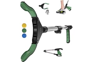 ‎SLAH SLAH 32inches Litter Picker Grabber Stick, Helping Hand Grabbers for Disabled, Litter Pickers for Adults Foldable Rotating 360 Degree Reaching Aids (Shoe Horn Green)