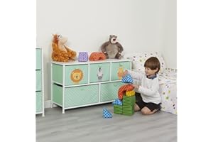 Liberty House Toys Kids Storage Unit, Fabric, Green, H550 x W1000 x D300mm, 5L-206-JUN