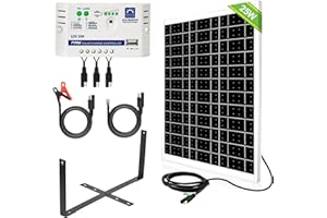 ECO-WORTHY 25W 12V Monocrystalline Solar Panel Kit with Solar Charge Controller: 25W Solar Panel + SAE Connection Cable +10A Controller for Boat RV 12V Deep Cycle Battery Chicken Coop Gate Opener