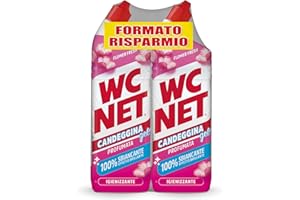 Wc Net - Candeggina Gel Profumata, Detergente per Sanitari e Superfici, Azione Sbiancante e Igienizzante, Fragranza Flower Fresh, 700 ml x 2 Pezzi
