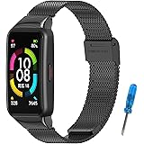 SenMore Cinturino Compatibile per Huawei Band 6 & Honor Band 6 Cinturino in Acciaio Inossidabile Cinturino di Ricambio Imperm