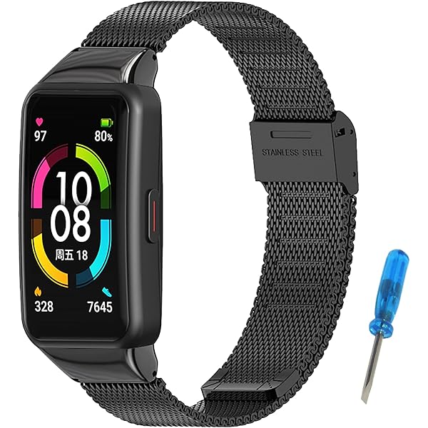 CyuCyu Lot De 2 Bracelets De Rechange Compatibles Huawei Band 6 / Pro / Honor Band 6 / 7 - Silicone Souple