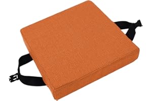 Waigg Kii Cuscino per sedia con fibbia antiscivolo, quadrato, per sedie da pranzo, sgabelli, per giardino/interni/casa/cucina (30 x 30 x 3 cm, arancione)