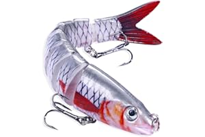 ‎HIOIP Angelköder, Wobbler Kunstköder Hecht, Hecht-Angelköder Spinnköder, Künstlicher Mehrgelenkige Schwimmköder Fisch Köder für Zander Barsch Forellen Wobbler Swimbait Angelzubehör