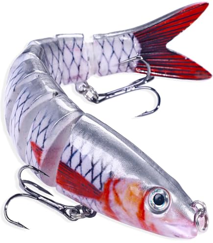 Leurres De Pêche FHBHJNATC - 3 Pièces Appâts Articulés Pour Brochet, Bar, Tilapia Et Poissons Carnassiers