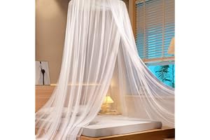 HANYUN White Mosquito Net Bed Canopy, Insect Net Protection Bed Canopy for Double Bed for Kids Girls or Adults Travel, Cot, Single Bed, Double Bed