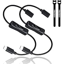 RIITOP USB-C ON/OFF Verlängerungskabel – 1 Meter, 10 Gbit/s, Mit Schalter Für Video, Daten & Power Delivery
