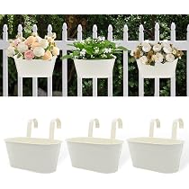 RESTALLADNWEST Lot De 10 Pots De Fleurs Suspendus En Métal - Blanc, 10cm - Avec Trou De Drainage Pour Balcon/Clôture