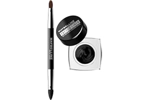 Maybelline New York Gel Eyeliner Pinceau professionnel 2 en 1 résistant à l'eau et longue durée Tenue jusqu'à 24 heures Tattoo Liner Gel Pot Teinte 950 Noir