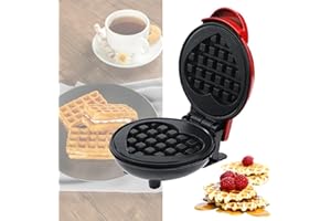 YEKUYEKU Mini Waffle Maker Machine, Waffle Machine, Heart-Shaped Waffle Maker Machine for Breakfast, Dessert, Sandwich