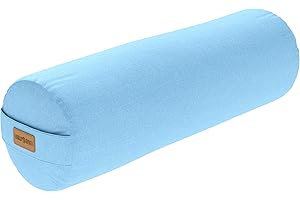 GORILLA SPORTS® Cojín redondo de yoga de 20 cm de diámetro, con funda de algodón lavable y relleno de espelta orgánica, en 10 colores