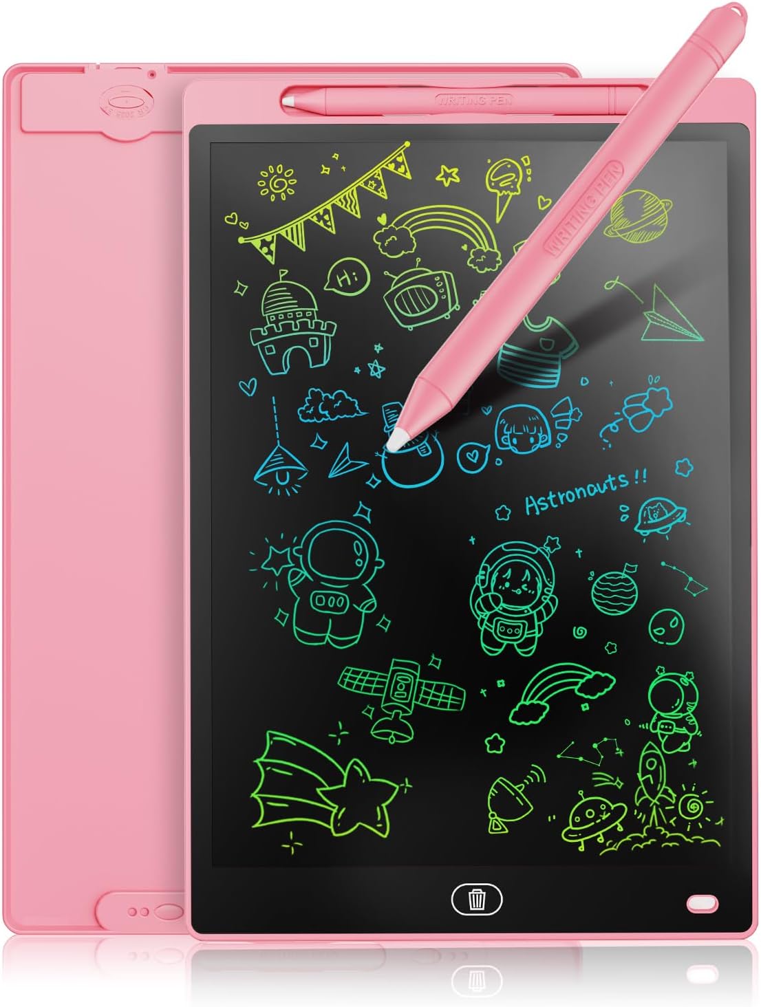 Genialba Tableta de Escritura LCD de Colores de 8,5, Tablero de Dibujo Electrónico - Tablero de Grafiti con Pizarra de Dibujo Borrable Portátil, Regalo para Niños (Rosa)