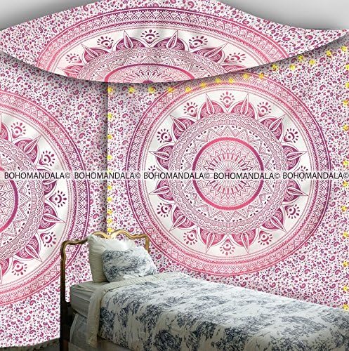 Bohomandala Free Spirit Mandala Pink Purple Tapestry