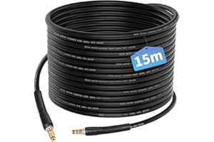 RUKHOOL 15M Flexible Tuyau pour Kärcher K2 K3 K4 K5 K6 K7 Nettoyeur Haute Pression Accessoires Rallonge Tuyau de Rechange Pièces Détachées Tuyau D'extension avec Connecteur Rapide Poignée