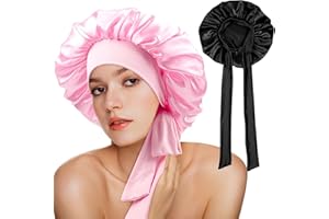 Gebrazy 2 sztuki, satynowy czepek do włosów dla kobiet – dwustronny czepek jedwabny do spania czepek do spania ochrona włosów na noc Bonnet dla kobiet i dziewcząt