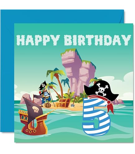 WBdesignz Piraten Geburtstagskarte – DIN A6, Mit Umschlag, Für Kinder & Abenteurer, Premium Papier 300 G/m²