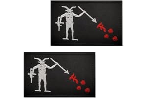 taifeng Blackbeard Pirate Edward Teach 2x3.5 DEVGRU Navy Seals Tactical Military Embroidered Patch - Hook and Loop Fastener Backed (Color-B), 90x50, Farbe-B