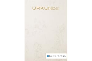 ‎BETTERPRESS GMBH Urkunden Vordrucke Marmor geprägt Reliefprägung 200 g/m² din a4 10 Stück warm grau Betterpress (Gold)