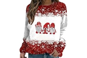 GENERIC Sweat Noël Femme Ugly Pull Noel Rigolo Femme,Pull Noël Femme,Sweat-Shirt de Noël à Manches Longues et imprimé Hiver Chaud Sweatshirt