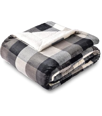 Coperta Plaid In Pile Morbida Banzaii - 130x160 Cm Scozzese Grigio Per Divano E Letto - Foto 2