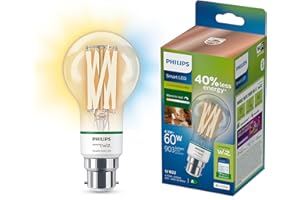 Philips Smart WiZ Connected LED Light Bulb, B22, 903 Lumens, Dimmable, Cool & Warm White, Alexa and Google Compatible, App and Voice Control - Ultra Efficient A Rated