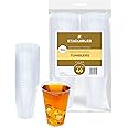 STACKABLES ~ Pack of 40 Clear Plastic Party Cups ~ 16 Oz Large Hard Plastic Tumblers ~ Reusable Classic Beer Glasses for Wedding Thanksgiving Halloween & Christmas Party