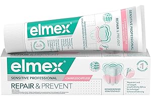 ‎ELMEX elmex Zahnpasta Sensitive Professional Repair & Prevent 75 ml – medizinische Zahnreinigung für sofortigen*, anhaltenden Schutz – beugt Zahnfleischrückgang & neuen Schmerzen vor